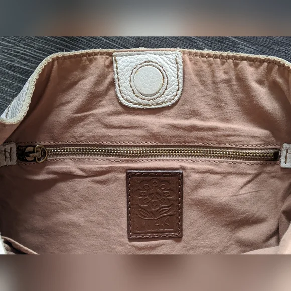 Lucky Brand cream leather boho slouch shoulder bag - Picture 5 of 5